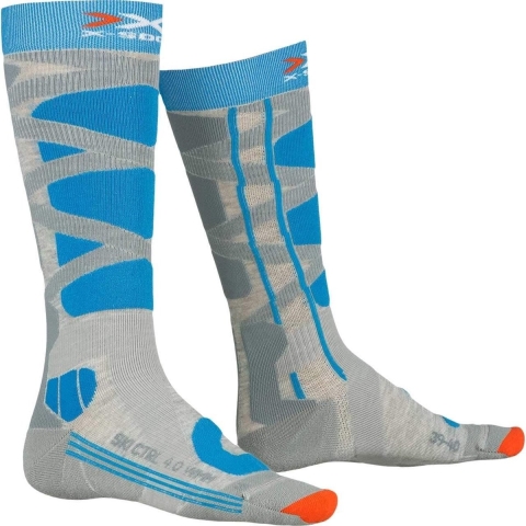 X-Socks Ski Control 4.0 W skisokken grijs/blauw dames, 41-42
