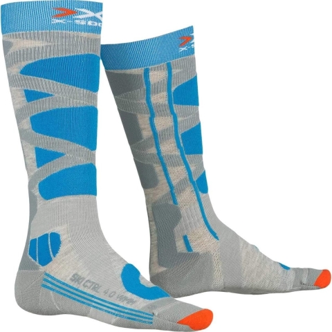 X-Socks Ski Control 4.0 W skisokken grijs/blauw dames, 39-40