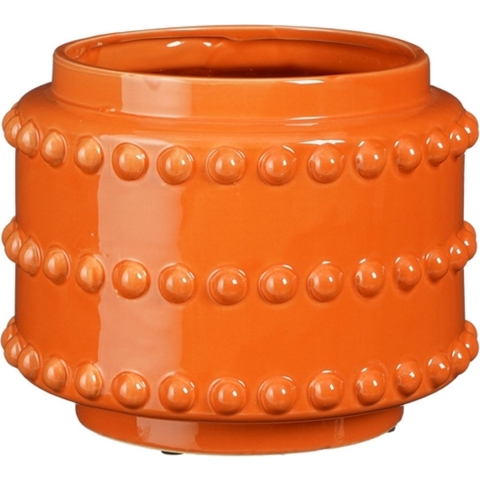 Bloempot - boaz - gebobbeld - oranje - 16.5 x 21 cm -