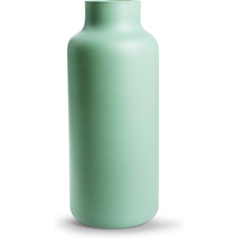 Bloemenvaas Gigi - mat groen - eco glas - D14,5 x H35 cm - melkbus vaas -