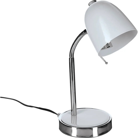 Atmosphera Tafellamp/bureaulampje Design Light - metaal - wit/zilver - H35 cm -