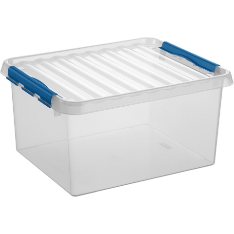Sunware Q-Line opberg box/opbergdoos - 36 liter - 50 x 40 x 26 cm - kunststof - transparant -