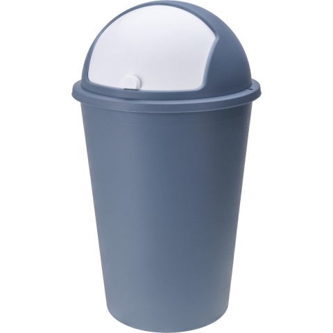 Vuilnisbak/afvalbak/prullenbak blauw met deksel 50 liter -