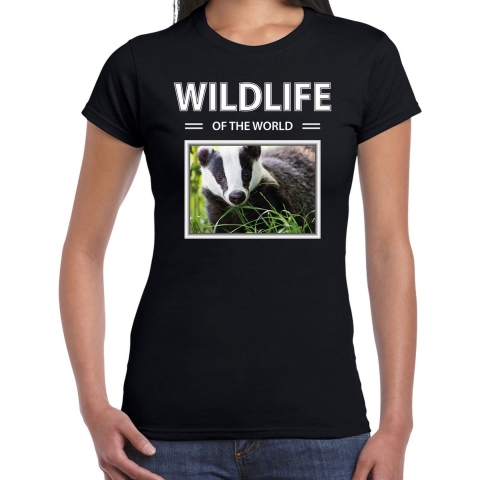 Das t-shirt met dieren foto wildlife of the world zwart voor dames M -