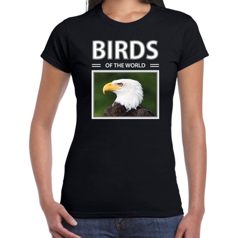 Amerikaanse zeearenden t-shirt met dieren foto birds of the world zwart voor dames XS -