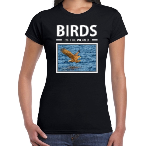 Zeearenden t-shirt met dieren foto birds of the world zwart voor dames M -