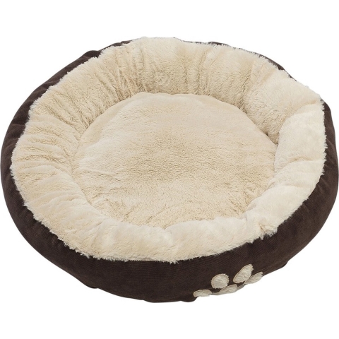 Bruine poezen/katten mand/kussen rond 58 cm -