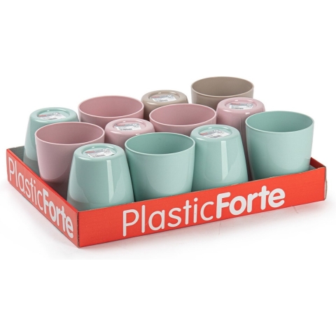 Plasticforte Drinkglazen - 24x - gekleurd - kunststof - 400 ml - herbruikbaar - waterglazen -