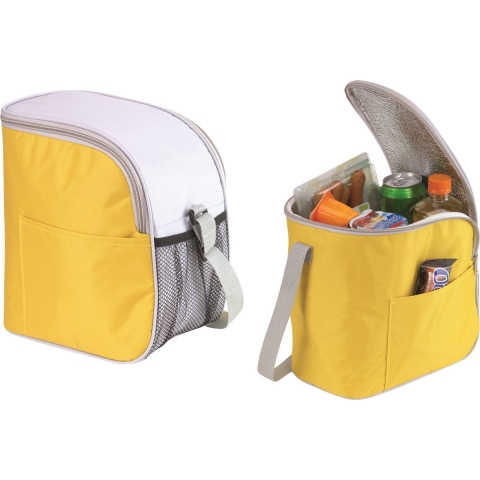Kleine koeltas/Lunch tas model Glaciaal - 2x - 23 x 16 x 26 cm - 1 vaks - geel/grijs - 9 Liter -