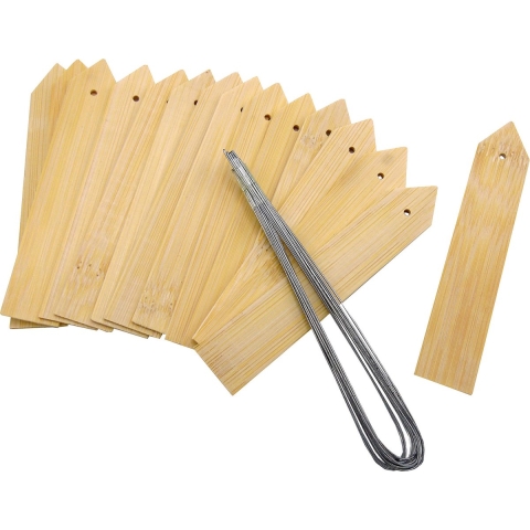 Plantetiketten/plantenlabels - 45x - naturel - bamboe - 10 cm - steeketiketten -