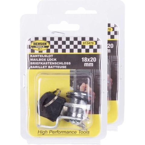 Kantelslot / Lockerslot - 4x - 18 x 20 mm - 2 Sleutels - brievenbus / opbergkasten slot -