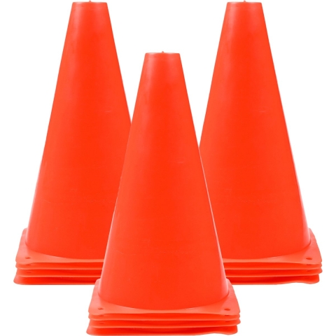 Sport/voetbal training pionnen - 12x - oranje - PE kunststof - 13 x 23 cm -