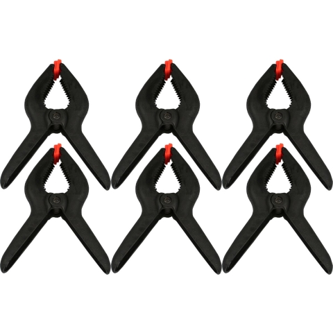 Zeilklemmen/veerklemmen - 6x - kunststof - 22 cm - lijmklemmen met gekartelde kaken -