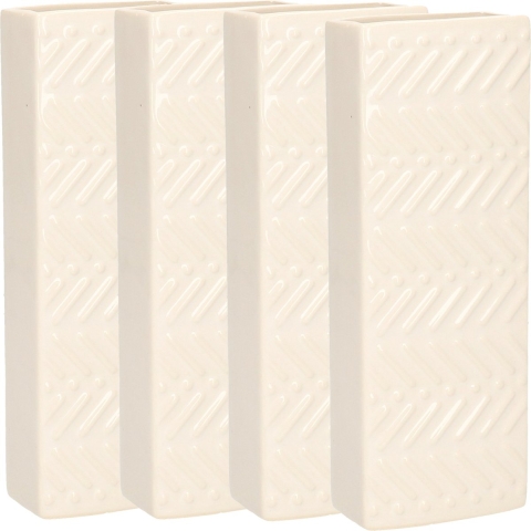 Waterverdamper - 5x - creme wit - keramiek - 400 ml - radiatorbak luchtbevochtiger - 7,4 x 18,6 cm -