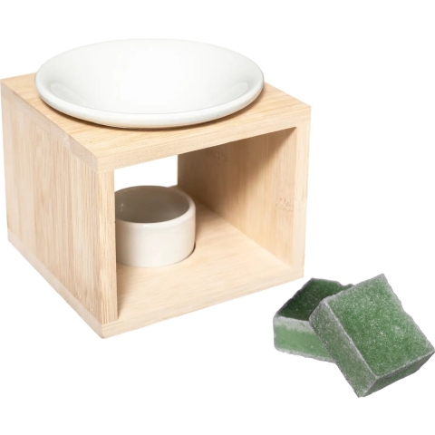 Amberblokjes/geurblokjes cadeauset - dennen geur - inclusief geurbrander -