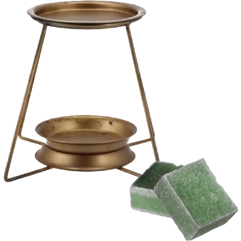 Amberblokjes/geurblokjes cadeauset - dennen geur - inclusief geurbrander -