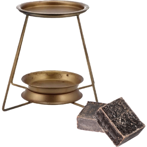 Amberblokjes/geurblokjes cadeauset - musk geur - inclusief geurbrander -