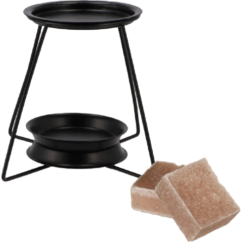 Amberblokjes/geurblokjes cadeauset - sandelhout geur - inclusief geurbrander -