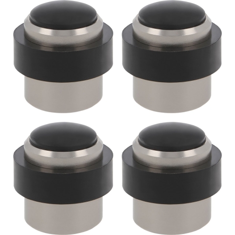 AMIG Deurstopper/deurbuffer - 4x - D30mm - inclusief schroeven - mat zilver -