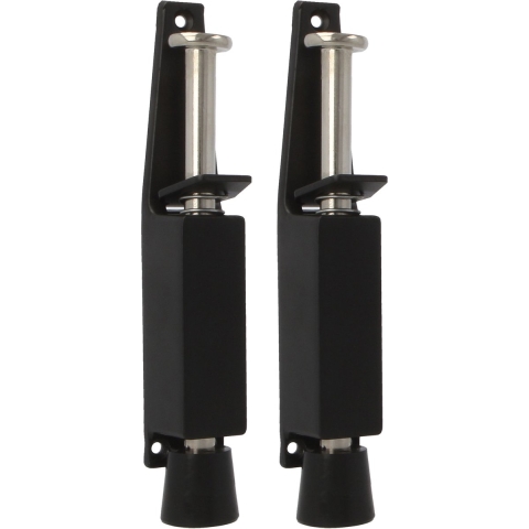 AMIG deurvastzetter / deurvergrendeling - 2x - 165 x 30mm - 45mm slag - voetbediening - zwart -