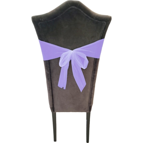 Tule stof op rol - 3x - paars - 30cm x 9meter - Organza/mesh decoratie stoffen -