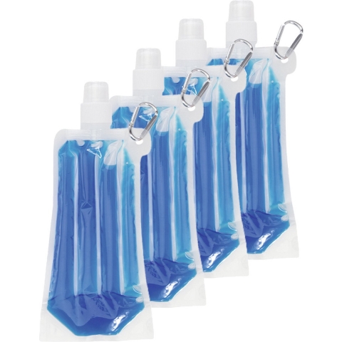 Drinkfles/bidon - 8x - blauw - navulbaar - met koelvloeistof - 400 ml - festival/outdoor -