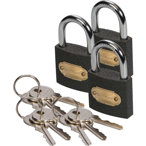 Hangslot met 3 sleutels - 3x - 60 mm - ijzer - kofferslot - heavy duty -