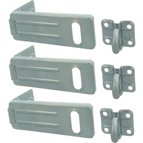 AMIG Overvalsluiting/kistoverval - 3x - voor hangsloten - 67 x 33mm - verzinkt staal -