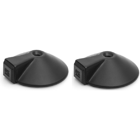 Deurstopper/deurbuffer - 2x - D85mm - inclusief schroeven - RVS - zwart -