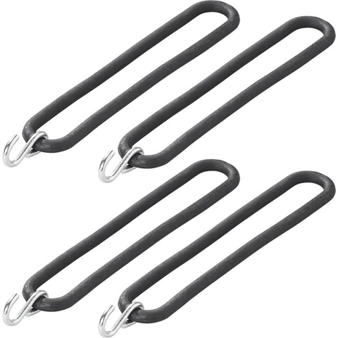 ProPlus Spanrubbers met S-haak - 12x stuks - 20 cm - voor dekzeilen - RVS S-haak - tentelastiek -