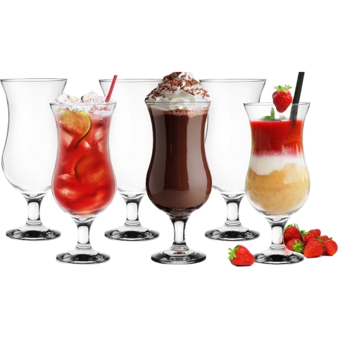 Cocktail glazen - 12x - 420 ml - glas - pina colada glazen -