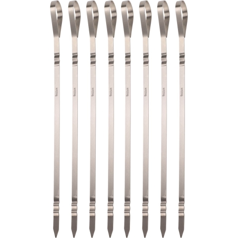 BBQ spiezen - 24x stuks - RVS - 41 cm - vleespennen voor vlees - barbecue accessoires -