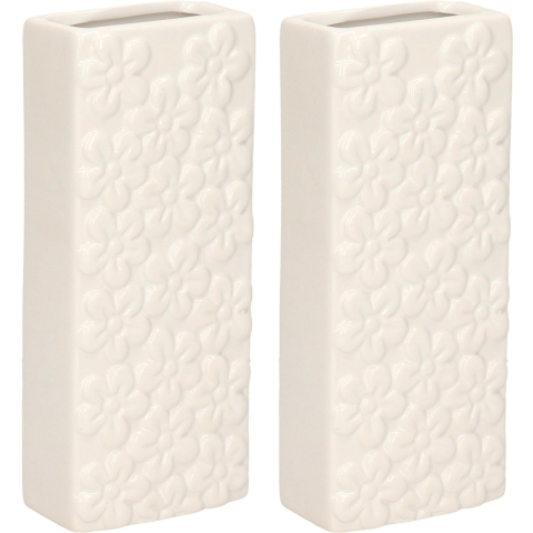 Waterverdamper - 4x - wit - keramiek - 400 ml - radiatorbak luchtbevochtiger - 7,4 x 17,7 cm -