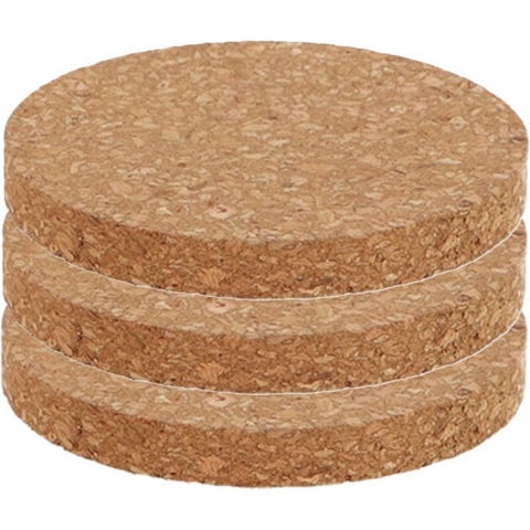 Esschert Design plantenonderzetter van kurk - 3x - D18 cm x 1 cm -
