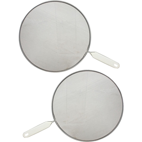 Antispatdeksel - 2x - zilver - RVS - D29cm - Cosy&Trendy -