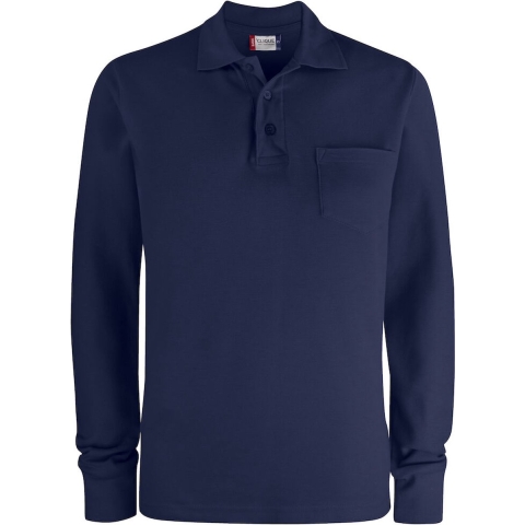 Clique 028235 Basic Polo LS Pocket - Dark Navy - 3XL