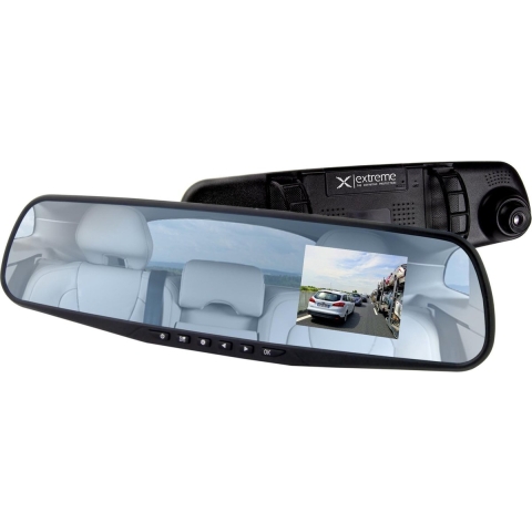 X-treme XD103 Mirror / Binnenspiegel Dashcam FULL HD met Nachtzicht, Microfoon en Bewegingsdetectie - Zwart