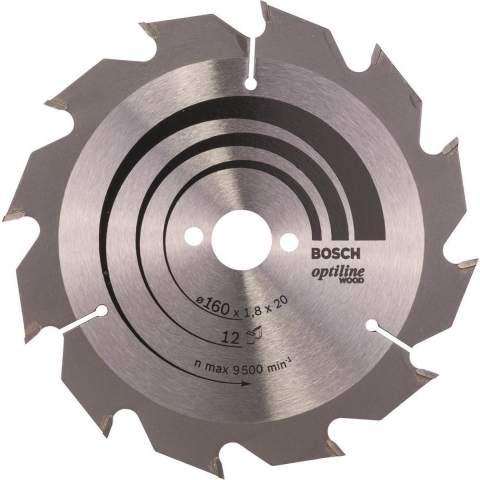 Bosch Accessoires Cirkelzaagblad Optiline Wood 160 x 20/16 x 1,8 mm, 12 1st - 2608641170
