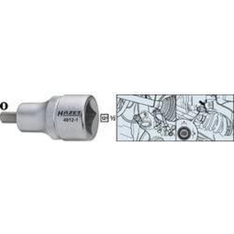 HAZET Spreider 4912-1 · 1/2 inch (12,5 mm) vierkant hol · Tapprofiel massief · SW voor tapprofiel 5,5 x 8 mm
