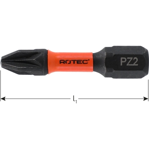 Rotec IMPACT insertbit PZ 2 L=30mm C 6,3 BASIC - 10 stuks - 8171002