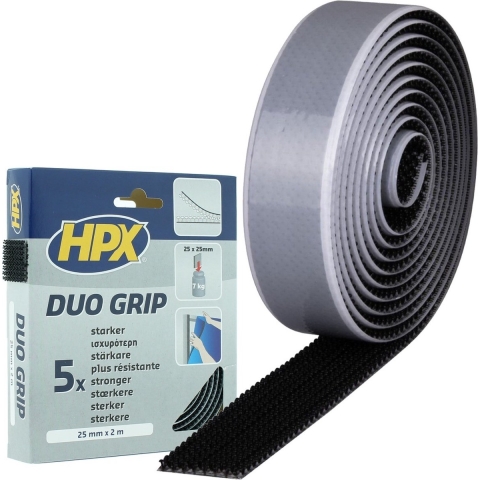 HPX Duo grip klikband | Zwart | 25mm x 2m - DG2502 DG2502
