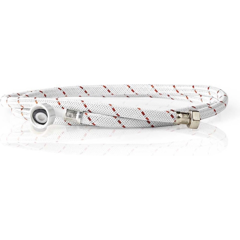 Nedis Nylon Toevoerslang | 1/2&apos;&apos; | 3/4&apos;&apos; | 10 bar | 90 °C | 2 m | Rood / Wit | 1 stuks - WAIH3412SH1N20 WAIH3412SH1N20