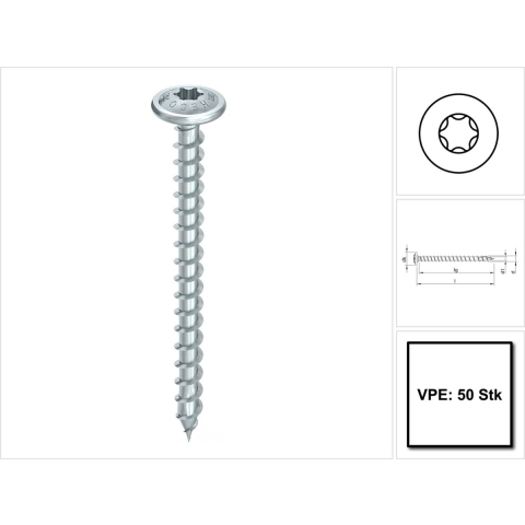HECO-TOPIX-plus 8,0 x 100, tk, T40, VD, vz; 50 st - HC61259