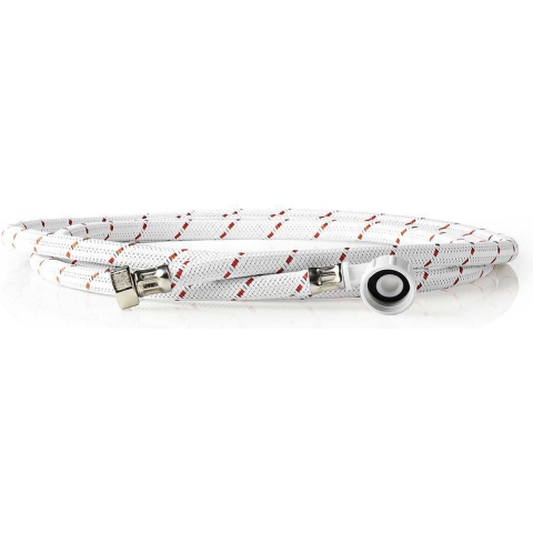 Nedis Nylon Toevoerslang | 1/2&apos;&apos; | 3/4&apos;&apos; | 10 bar | 90 °C | 2.50 m | Rood / Wit | 1 stuks - WAIH3412SH1N25 WAIH3412SH1N25