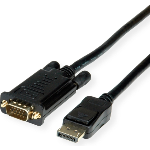 ROLINE DisplayPort VGA kabel, DP M - VGA M, zwart, 2 m