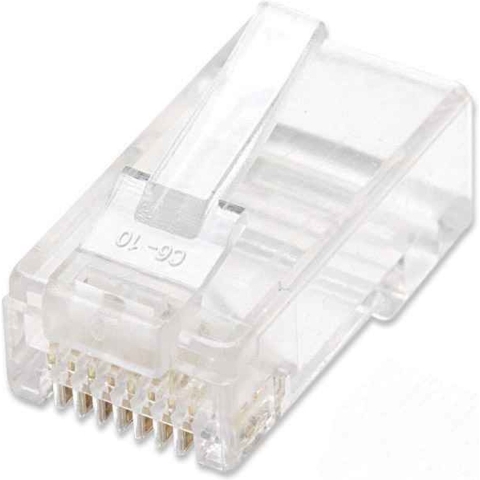 Intellinet Kabel Intellinet verpakking van 100 stuks Cat5e modulaire RJ45-stekkers UTP 3-voudige klem voor massieve draad 100 stekkers per pot 502399