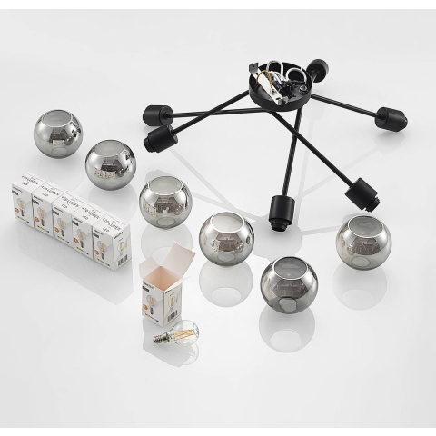 Lindby - Lioma 6 Plafondlamp Black