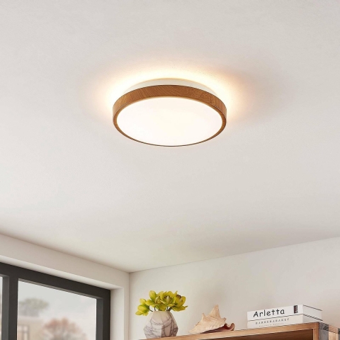 Lindby - Mendosa Plafondlamp Wood/White