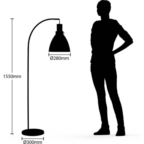 Lindby - Trebale Vloerlamp Black/Light Wood