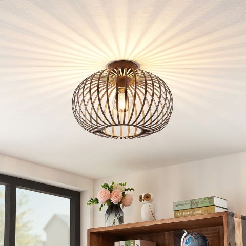Lindby - Nahele Plafondlamp Coffee